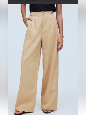 Madewell The Harlow Wide-Leg Pants in Tan